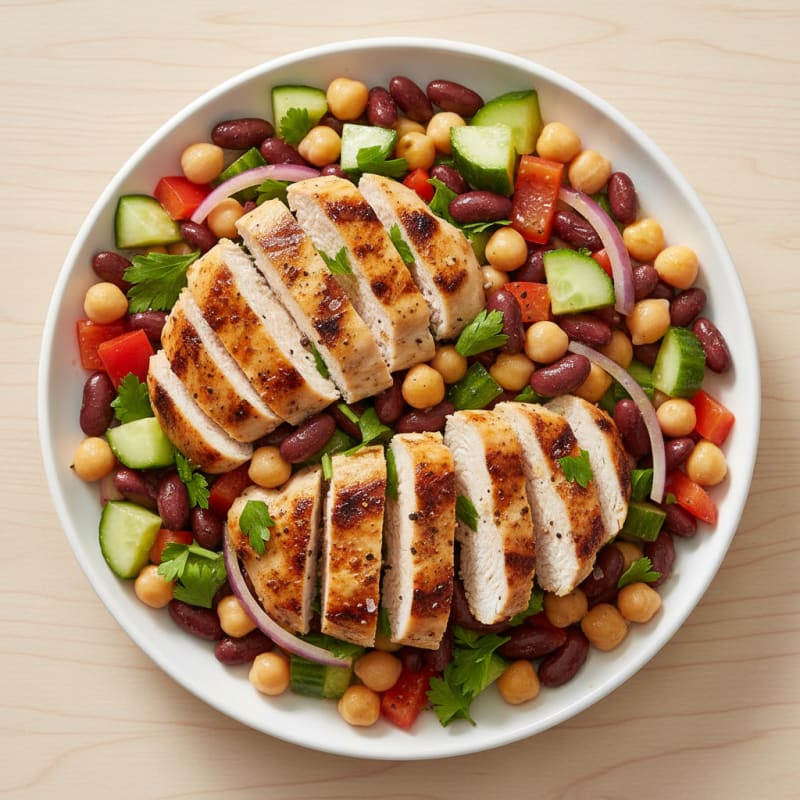 Hearty Three Bean Salad with Lemon-Herb Vinaigrette