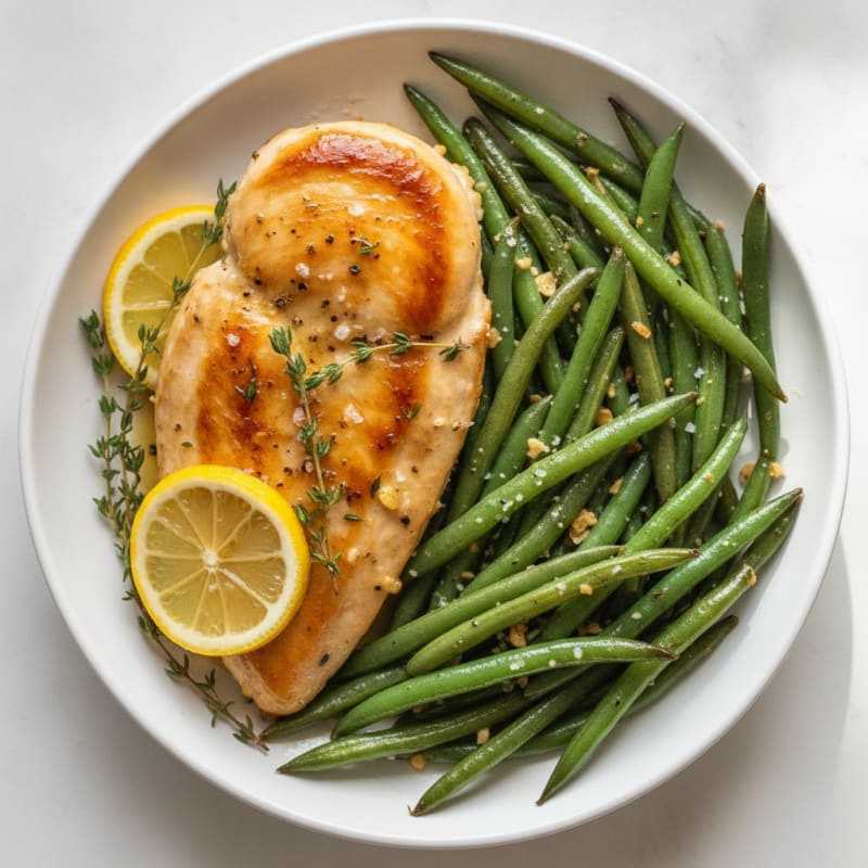 Lemon Herb Chicken with Roasted Green Beans