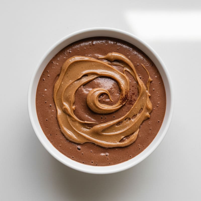 Protein Chocolate Pudding with Almond Butter Swirl