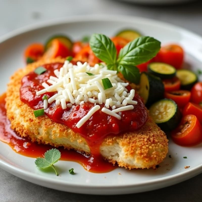 Crispy Chicken Parmesan with Roasted Vegetables