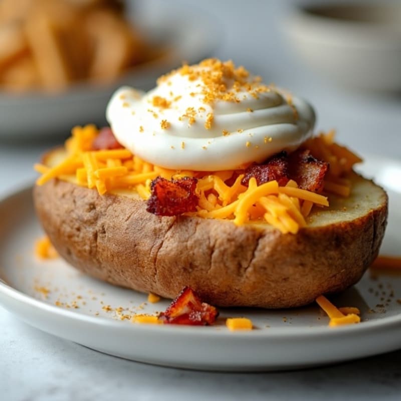 Crispy Baked Potatoes Stuffed with Lean Bacon and Sharp Cheddar