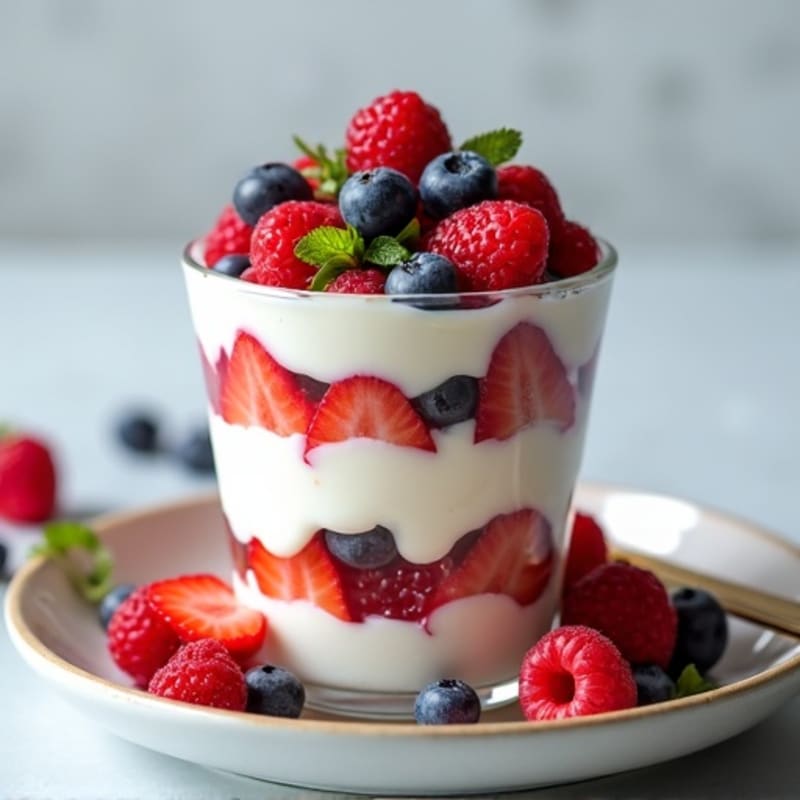 Greek Yogurt Protein Parfait with Mixed Berries