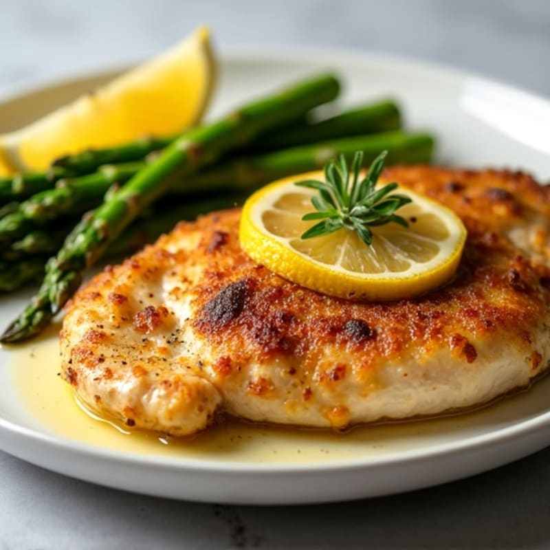 Crispy Lemon-Herb Chicken with Roasted Asparagus