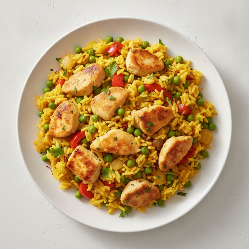Chicken and Saffron Rice Skillet