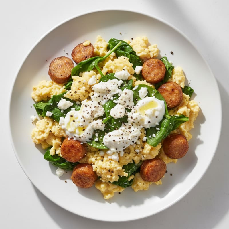 Creamy Spinach and Feta Scramble