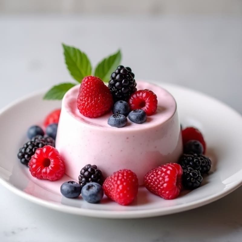 Silky Greek Yogurt Protein Mousse with Mixed Berries