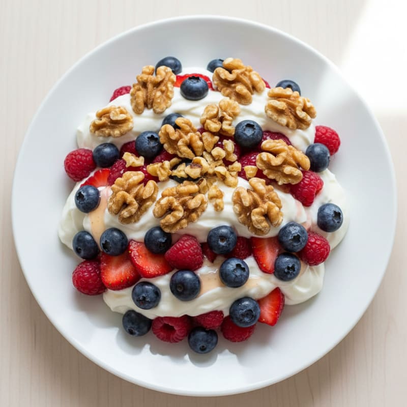 Greek Yogurt Protein Parfait with Mixed Berries