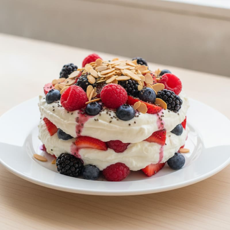 Greek Yogurt Protein Parfait with Mixed Berries