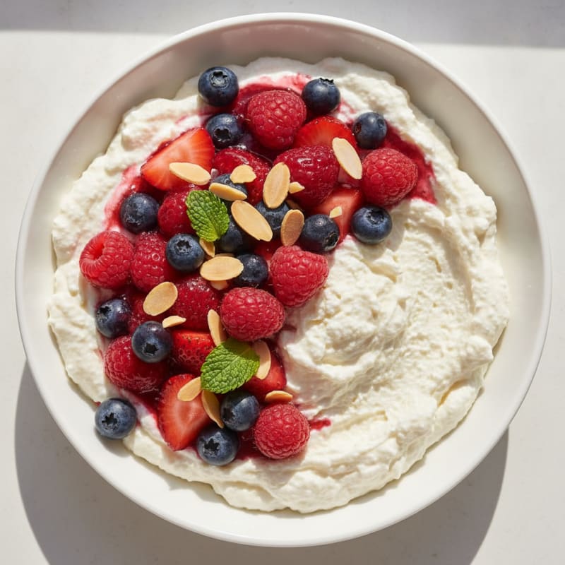 Creamy Greek Yogurt Protein Mousse with Mixed Berries