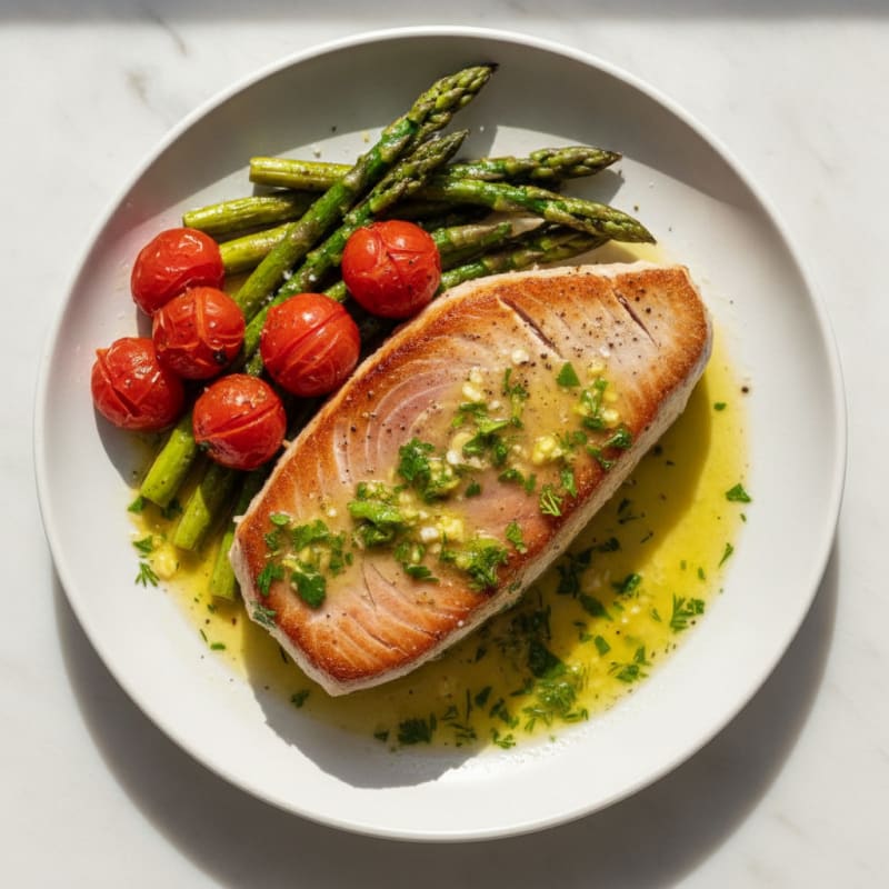 Pan-Seared Tuna with Lemon-Herb Sauce