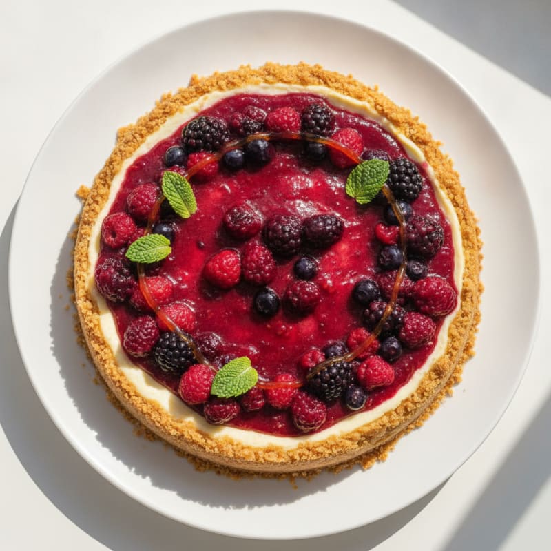 Creamy Protein Cheesecake with Mixed Berries