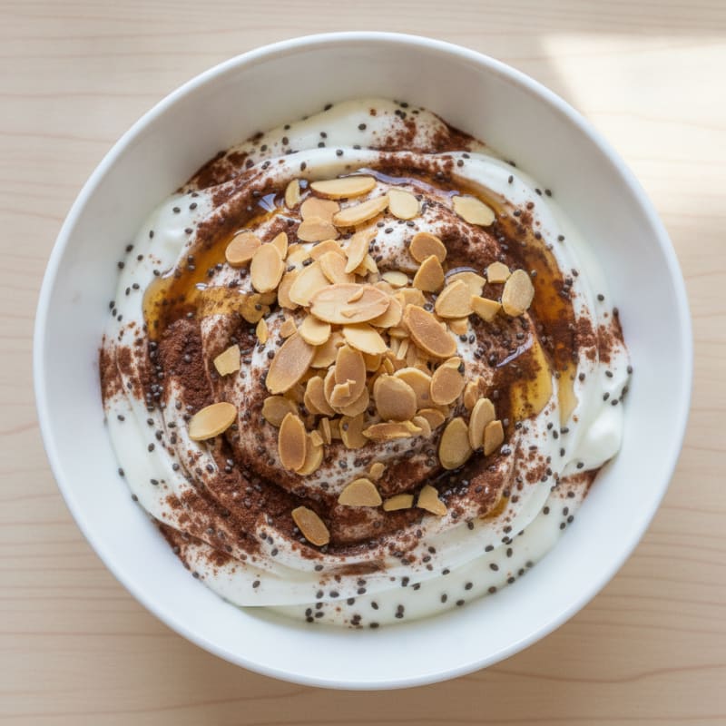Silky Greek Yogurt with Cocoa and Chia