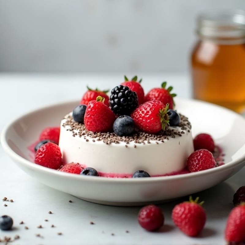 Greek Yogurt Protein Mousse with Mixed Berries