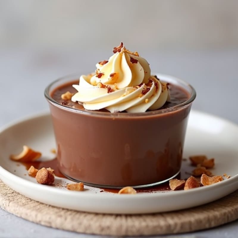 Silky Chocolate Protein Pudding with Toasted Coconut