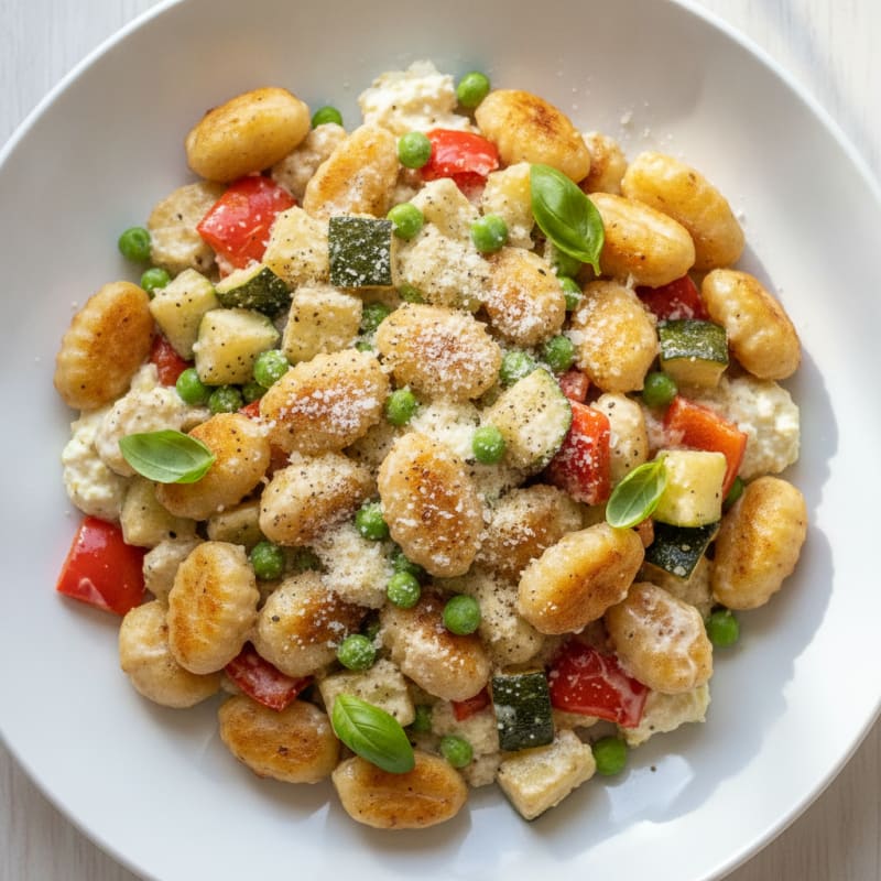 Pan-Seared Gnocchi with Roasted Vegetables