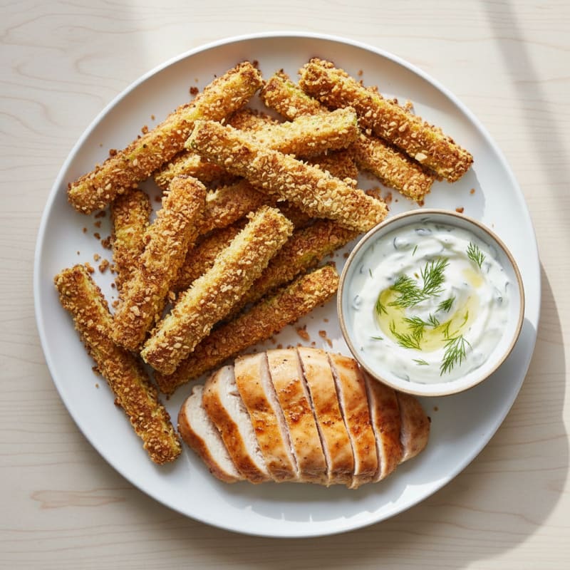 Crispy Zucchini Fries with Creamy Dip