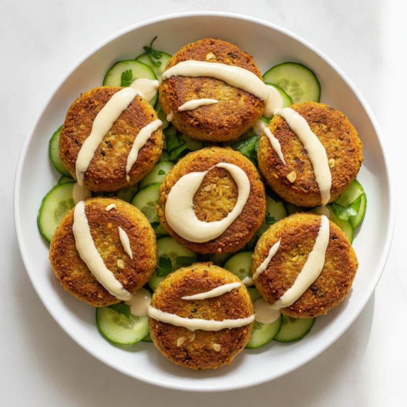 Crispy Falafel with Lemon-Tahini Drizzle
