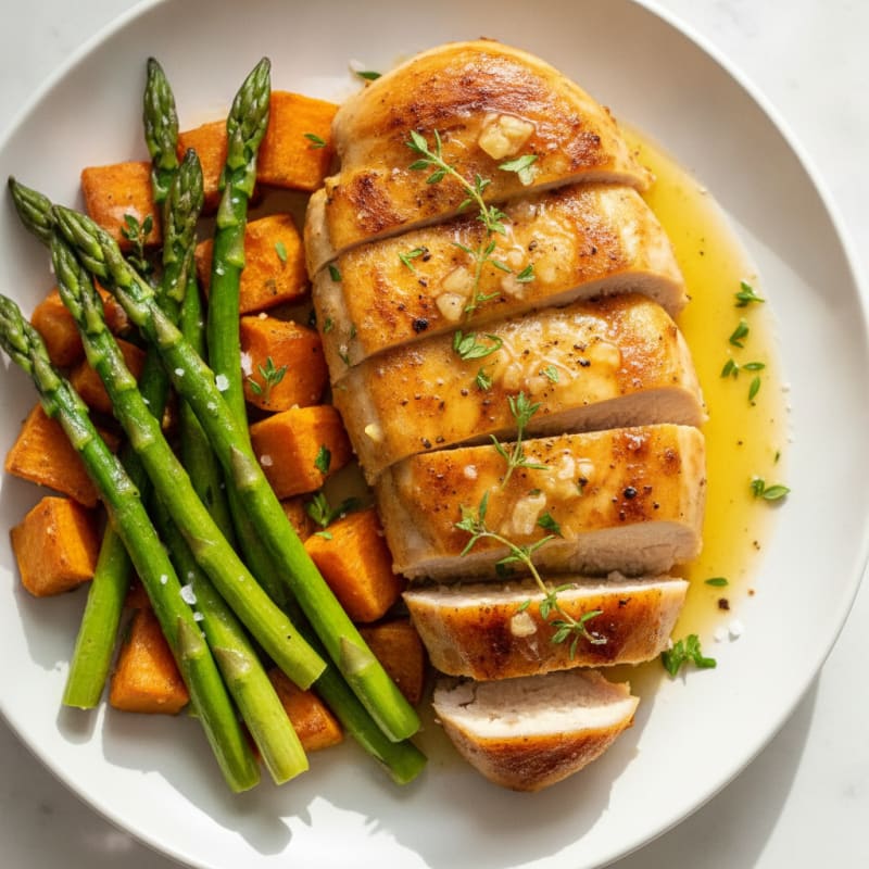 Lemon-Herb Pan-Seared Chicken with Asparagus