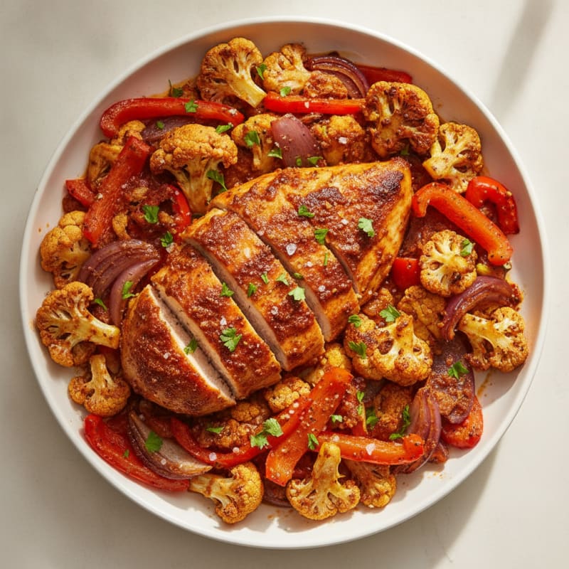 Spicy Harissa Chicken with Roasted Vegetables