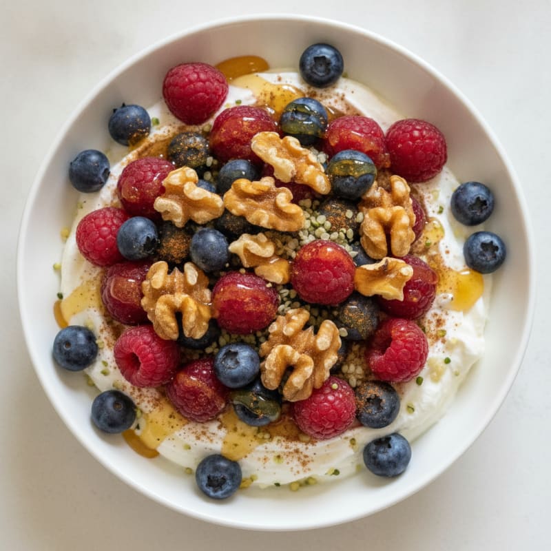 Creamy Yogurt with Berries and Honey