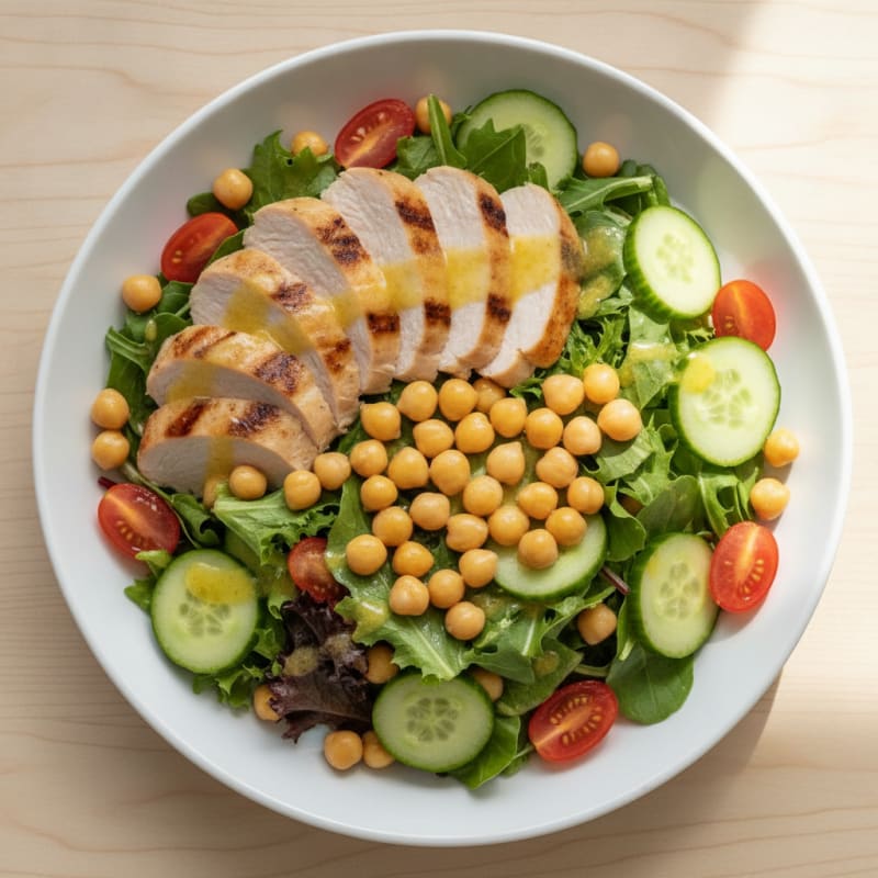 Grilled Turkey Breast Salad with Chickpeas and Lemon Vinaigrette