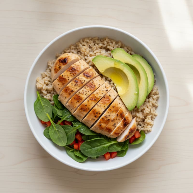 Grilled Chicken and Avocado Rice Bowl