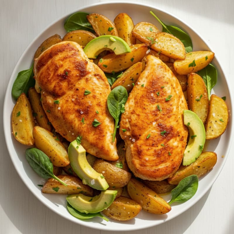 Spanish-Style Pan-Seared Chicken and Roasted Potatoes