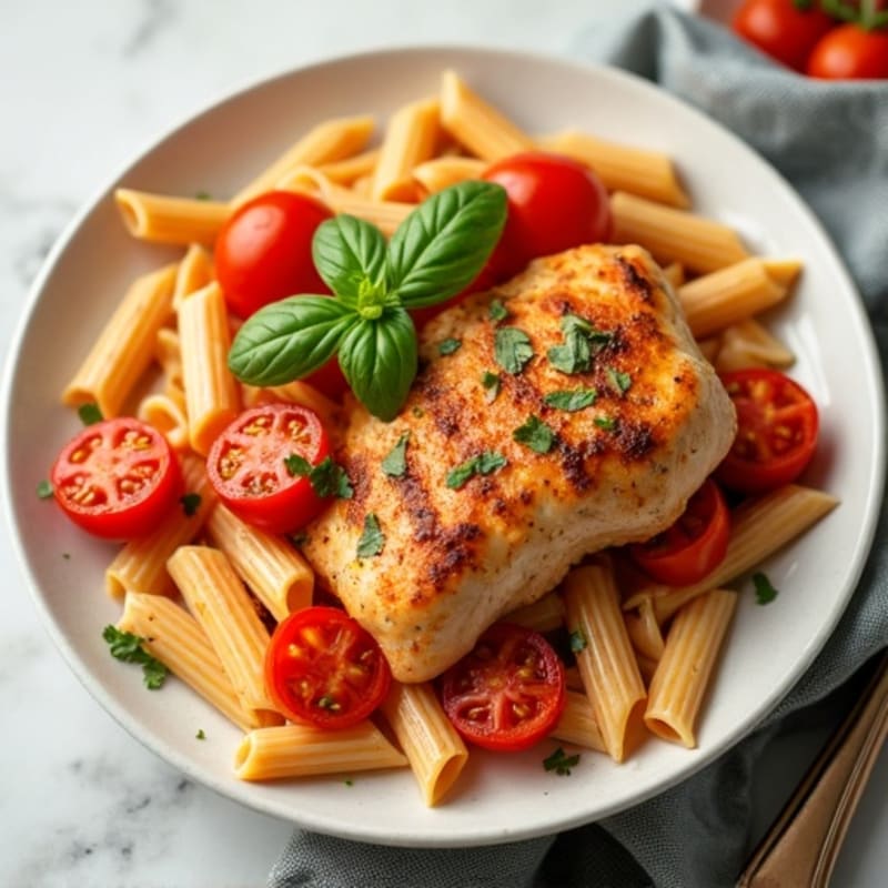 Creamy Roasted Tomato Chicken with Whole Wheat Penne
