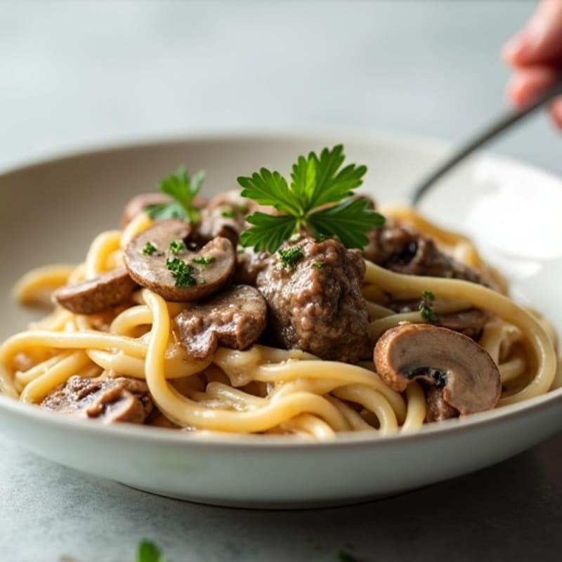 Creamy Greek Yogurt Beef Stroganoff with Mushrooms