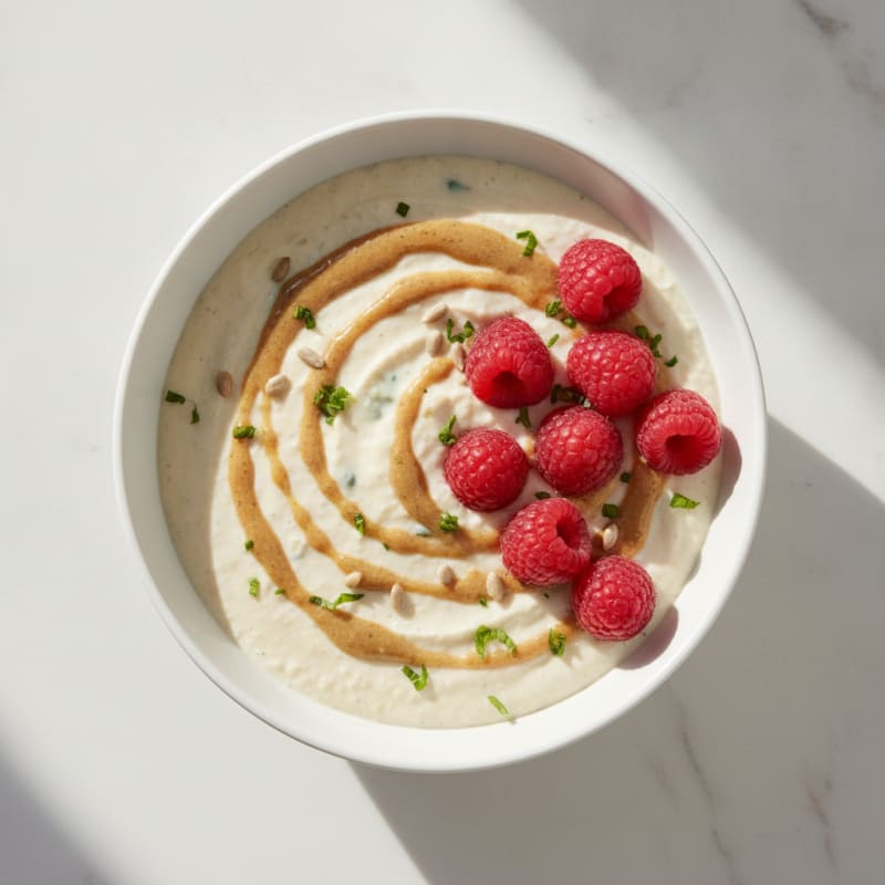 Creamy Sunflower Seed Protein Pudding with Berries