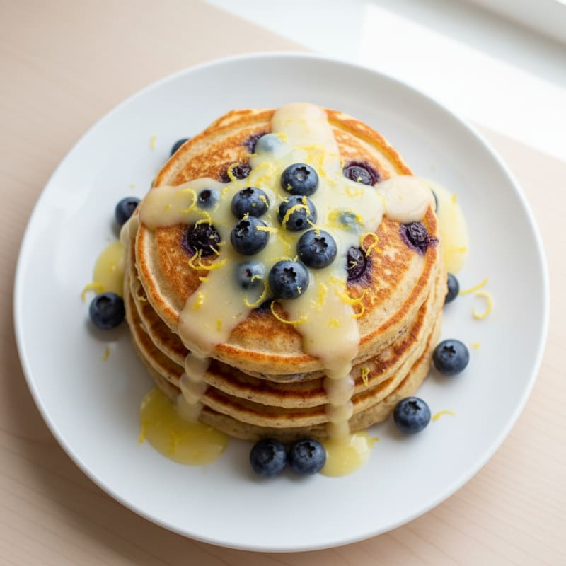 Blueberry Ricotta Pancakes with Lemon Zest