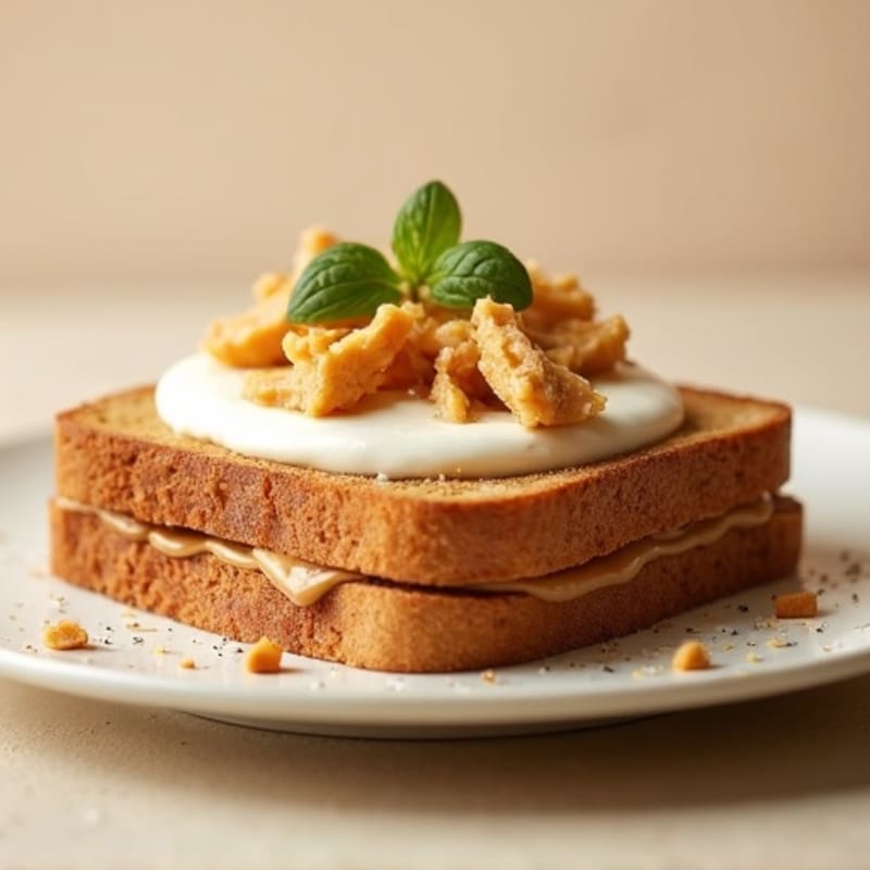 Whole Grain Peanut Butter Toast with Creamy Protein Topping
