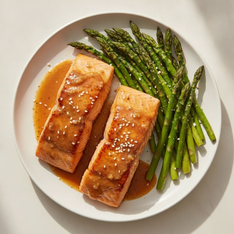 Teriyaki Glazed Salmon with Roasted Asparagus