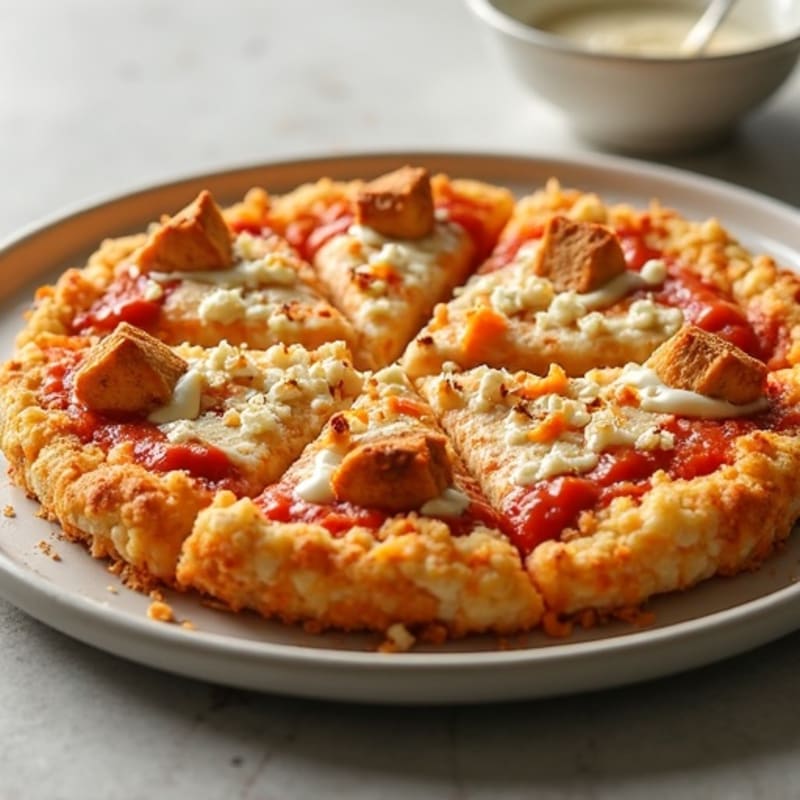 Crispy Buffalo Chicken Cauliflower Crust Pizza