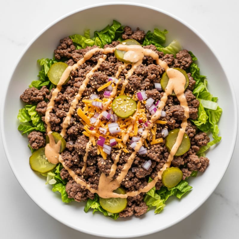 Ground Beef Big Mac Bowl
