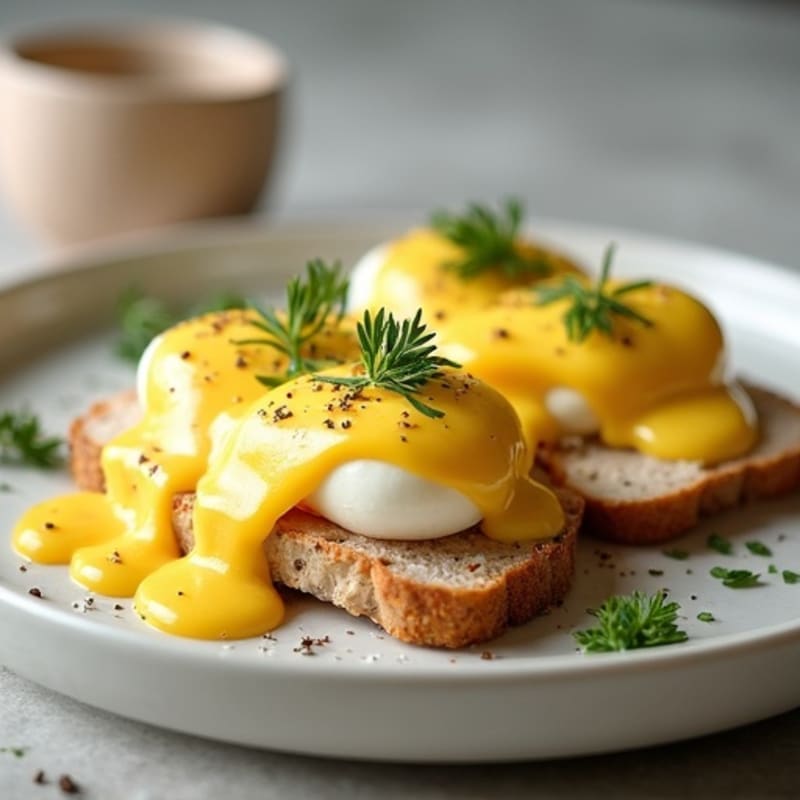 Silky Poached Eggs with Herb-Roasted Turkey and Hollandaise
