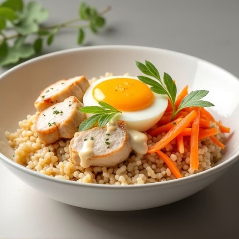 Creamy Chicken and Carrot Scramble Bowl