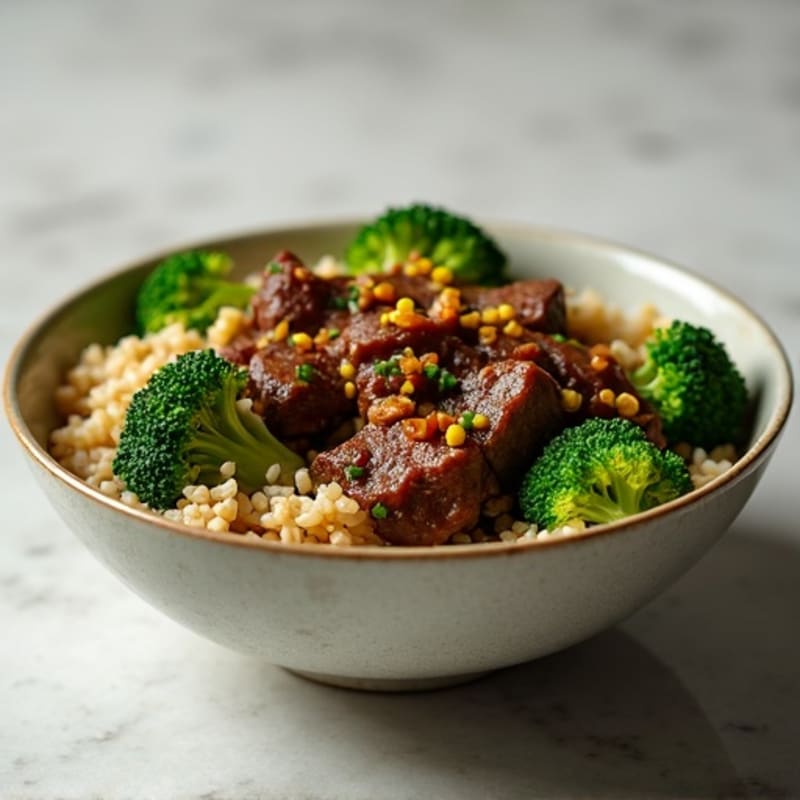 Ginger-Garlic Beef and Broccoli Rice Bowl