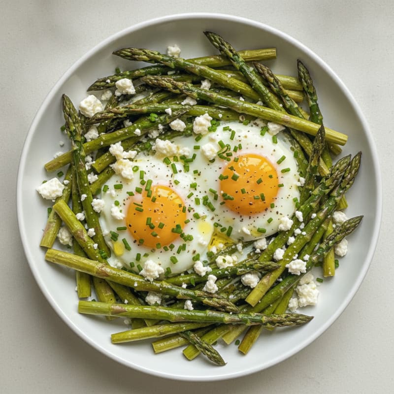 Baked Eggs with Roasted Asparagus