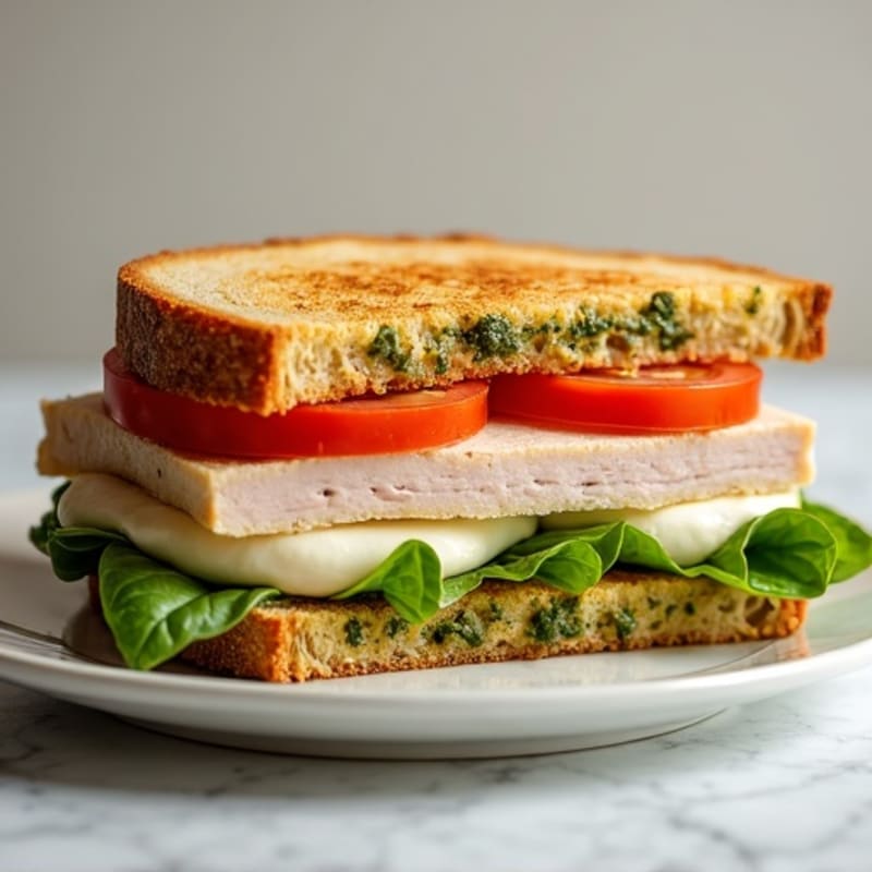 Pesto Turkey Panini with Fresh Mozzarella