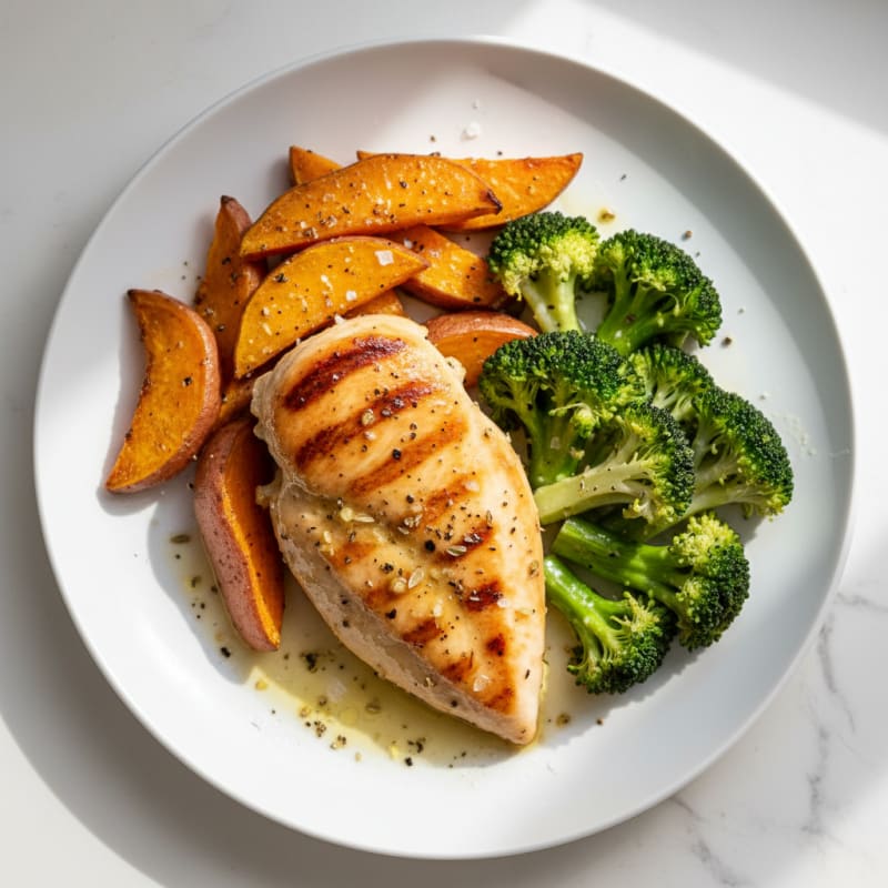 Lemon Herb Chicken with Roasted Sweet Potatoes