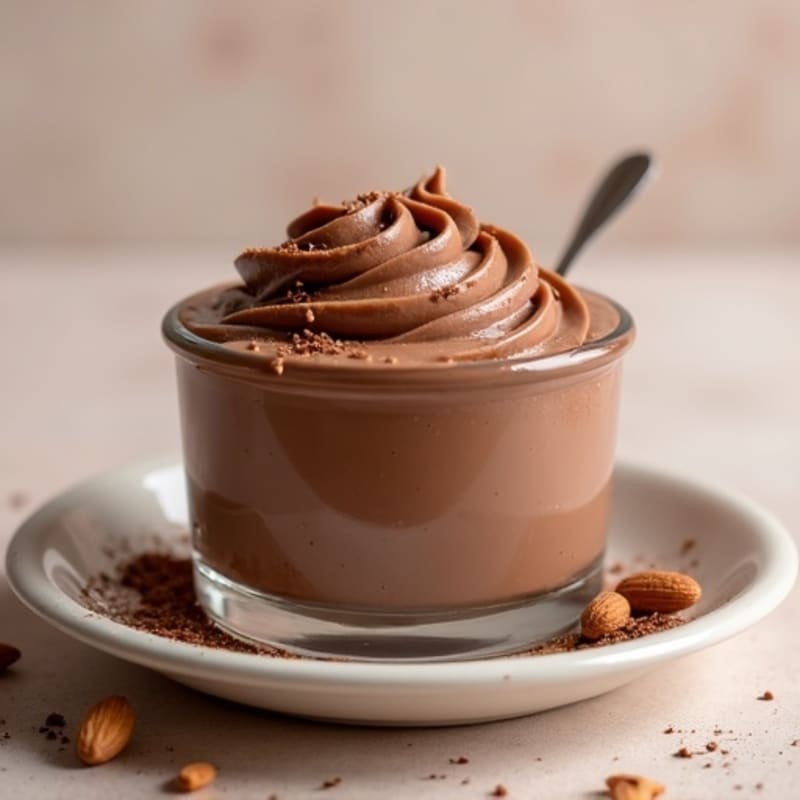 Silky Chocolate Protein Pudding with Almond Butter Swirl