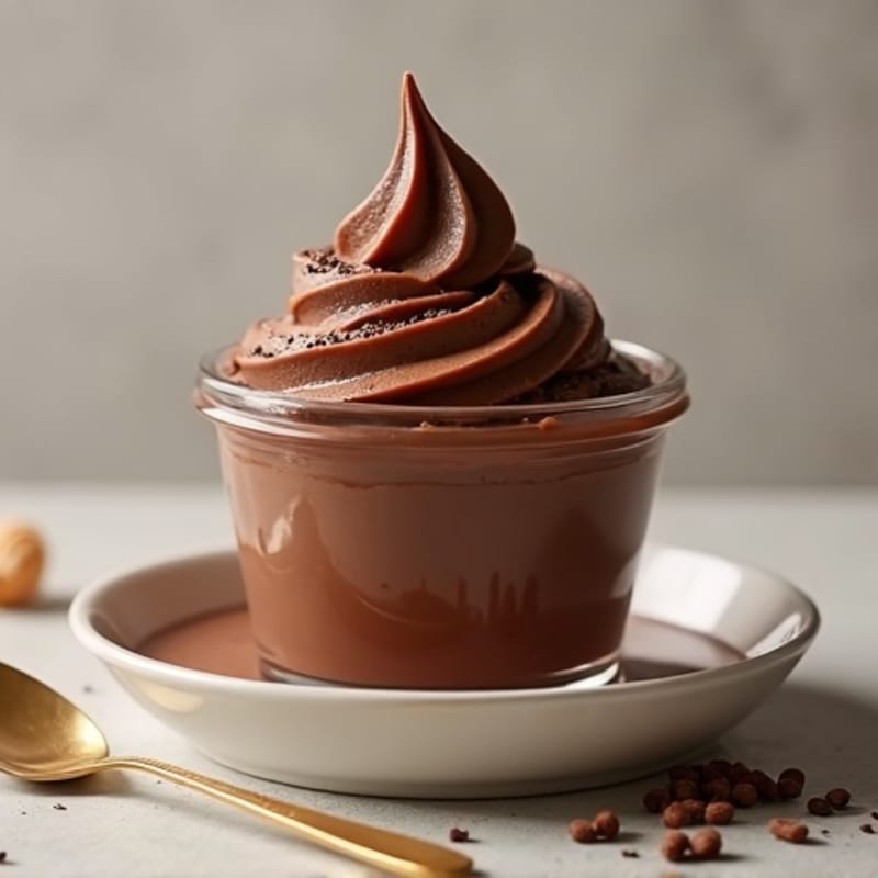 Silky Chocolate Protein Pudding with Almond Butter Swirl