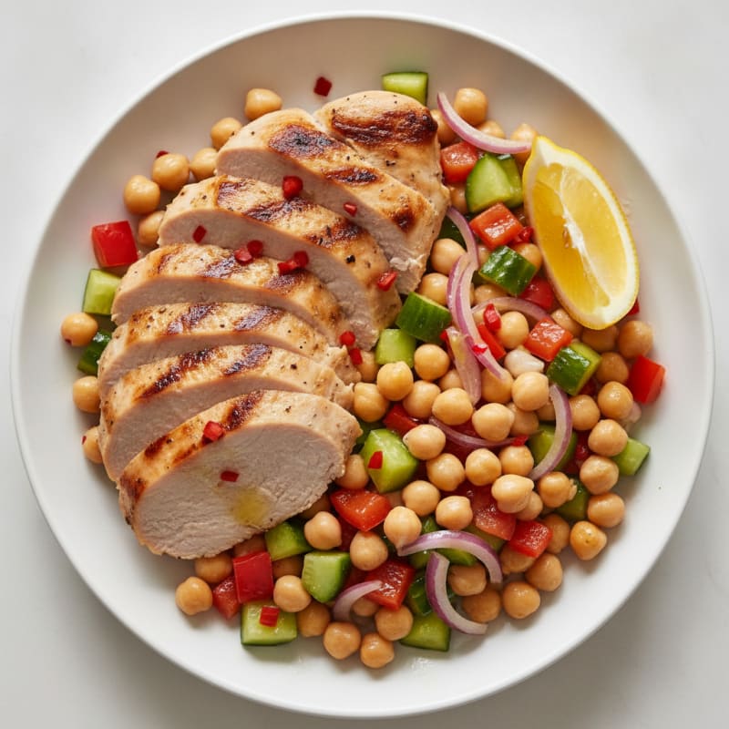 Grilled Turkey Breast with Crunchy Chickpea Salad