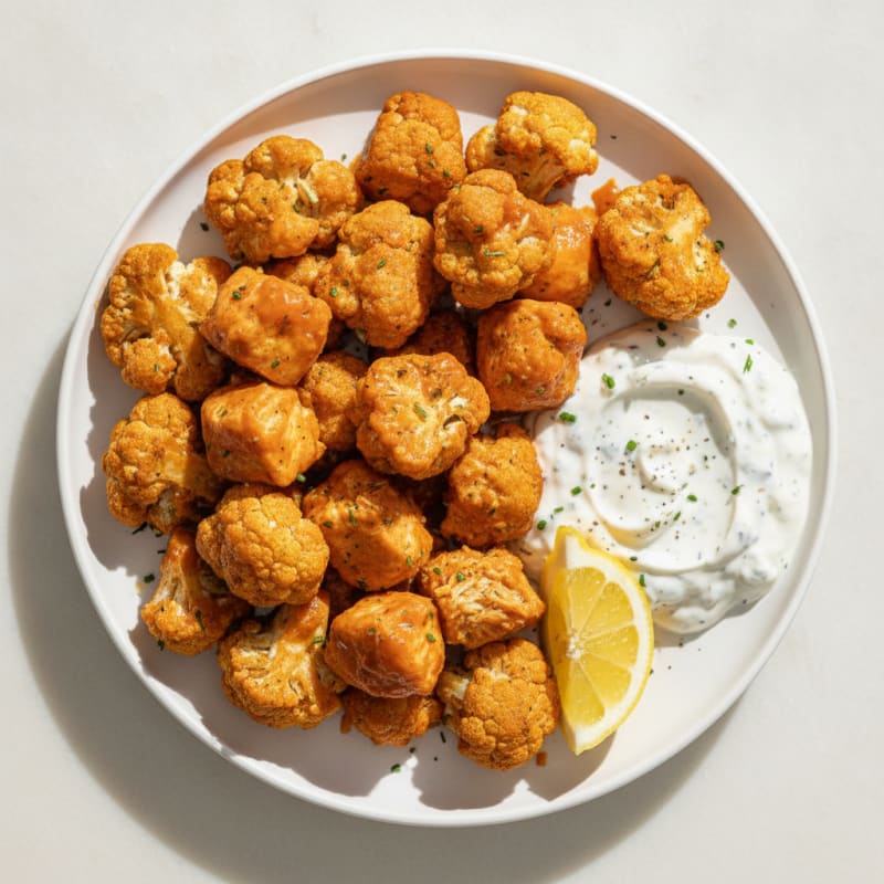 Buffalo Cauliflower Bites with Ranch Dip