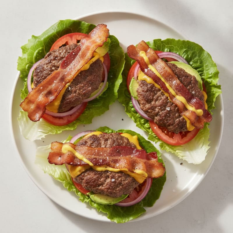Double Bacon Cheeseburger Lettuce Wraps