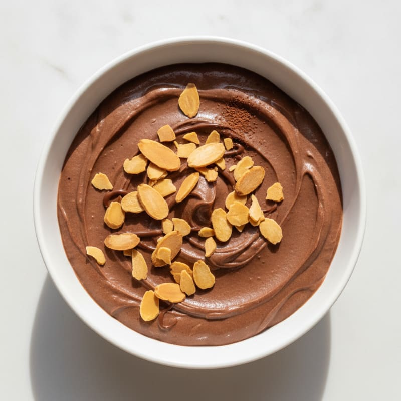 Silky Chocolate Protein Pudding with Toasted Almonds