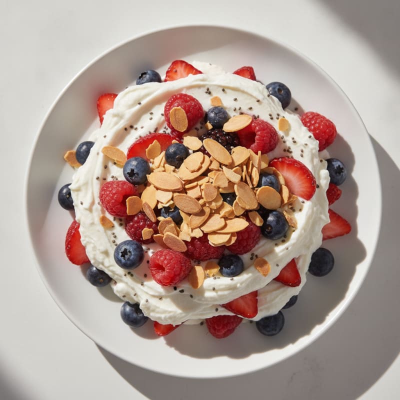 Silky Greek Yogurt Protein Parfait with Mixed Berries