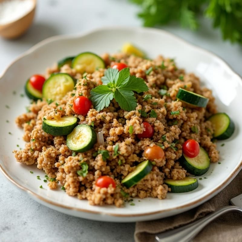 Herb-Seasoned Ground Turkey Skillet with Zucchini and Onion