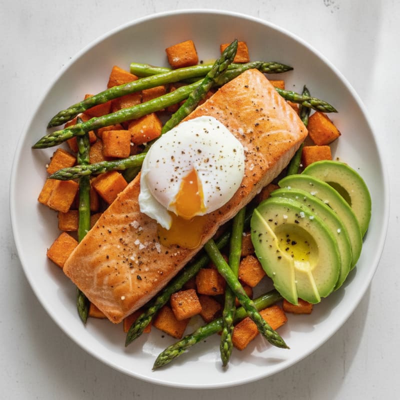 Pan-Seared Salmon with Asparagus and Avocado